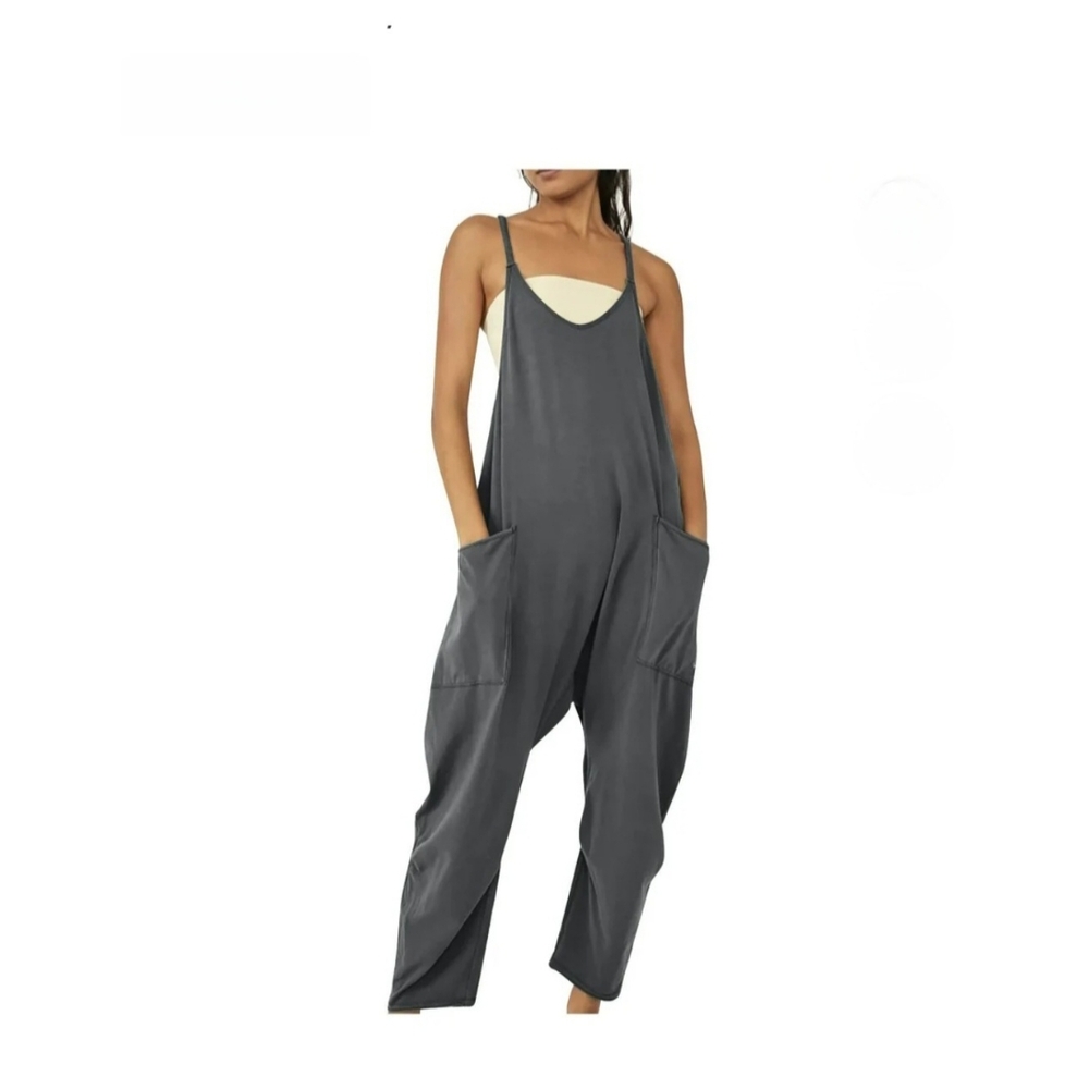 Soft Lightwright Gray Overalls With Side Pockets